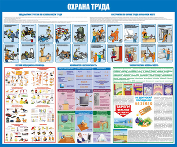 С68 Стенд охрана труда и экология (1200х1000 мм, пластик ПВХ 3 мм,золотой алюминиевый багет) - Стенды - Стенды по экологии - ohrana.inoy.org