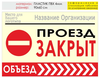 Информационный щит "объезд справа" (пластик, 90х60 см) t13 - Охрана труда на строительных площадках - Информационные щиты - ohrana.inoy.org